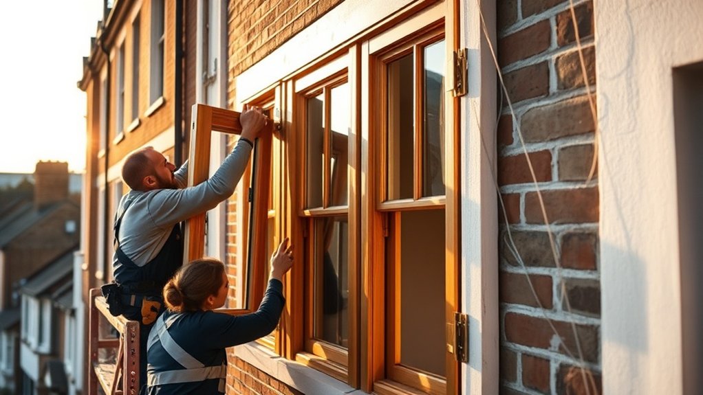 Wooden Window Installation Penge